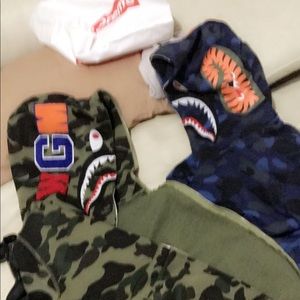 Bape Color Camo Shark Full zip hoodie blue